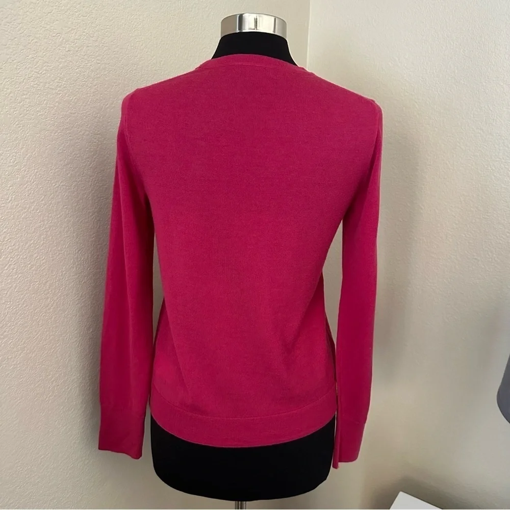 J. Crew Merino Wool Fuchsia Long Sleeve Lightweight Sweater Size S